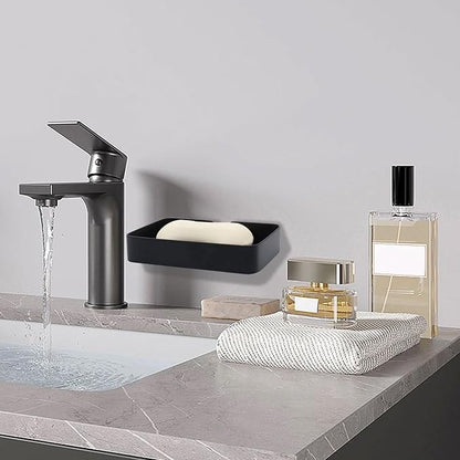 Soap Dish Stainless Steel Black Soap Dish Holder Wall Mounted Shower Soap Holder with Screws, Sturdy Soap Dish for Bar Soap Stylish Soap Dish Holder for Shower Bathroom Kitchen Sink Tub