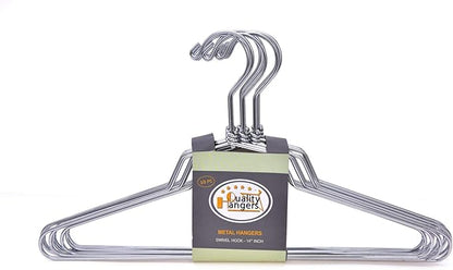 Quality Hangers Metal Hangers - Swivel Hook and Stainless Steel - Heavy Duty Wire Clothes Hangers - Available in 10 Pack - Hangers for Teens