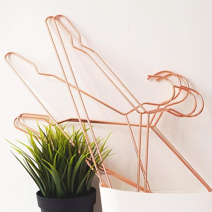 Tosnail 30 Pack 16.5" Stainless Steel Strong Wire Metal Hangers, Heavy Duty Clothes Hangers, Space Saving Closet Organizer - Rose Gold