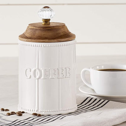 Mud Pie Circa Door Knob Coffee Canister, Wood