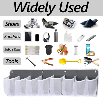 RV Shoe Storage for Bedside - 16 Extra Large Pocket Wall Mounted Entryway Shoes Rack, Bed Hanging Pocket Organizer, Bedside Caddy for Shoes and Tool Accessories,RV & Camper Essentials 2 Pack
