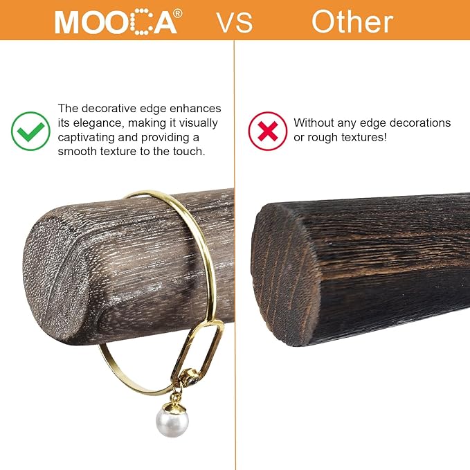 MOOCA 2 Pcs 2- Tier Space Saving Wooden Bracelet Holder Stand, Bracelet Display Stand For Selling, Watch Display, Free assembly, Coffee Color