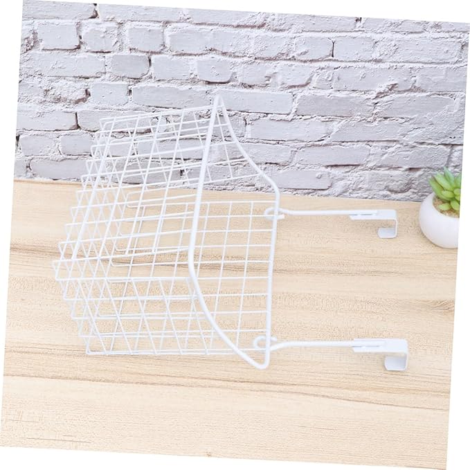 Ciieeo White Hanging Cabinet Storage Basket Organizer for Kitchen Bathroom Office Over Door Rack Holder with Ventilated Rust Resistant Coating Easy Install Storage for Cabinets and