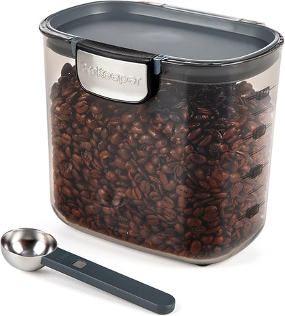 Progressive ProKeeper International Clear Plastic Airtight Food Baker's Kitchen Storage Organization Container Canister Set with Magnetic Accessories (Coffee 2-Quart)