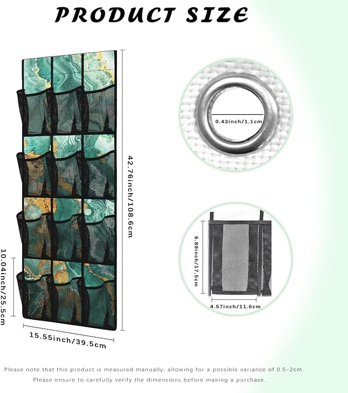 Generic Green Marble Over The Door Shoe Organizer for Cruise Ship Strong Over The Door Storage Organizer Shoes Spandex Fabric Is Not Only Flexible But Also Allows Fit Into Any Space Behind The Door