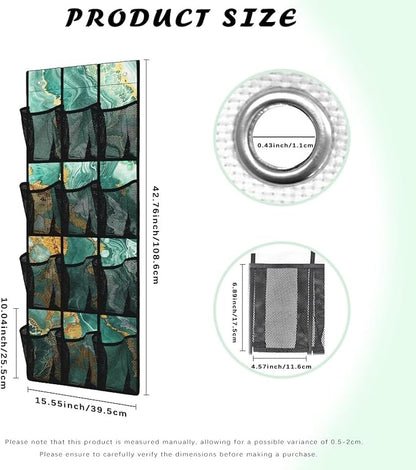 Generic Green Marble Over The Door Shoe Organizer for Cruise Ship Strong Over The Door Storage Organizer Shoes Spandex Fabric Is Not Only Flexible But Also Allows Fit Into Any Space Behind The Door