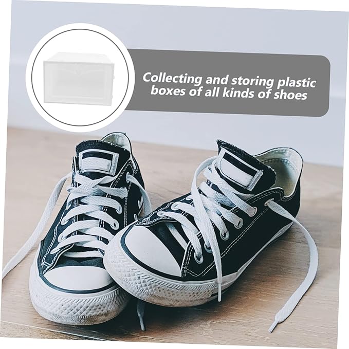 PRETYZOOM 2pcs Heavy Duty Plastic Shoe Box Storage Containers Drawer Type for Entryway under Bed Organizer