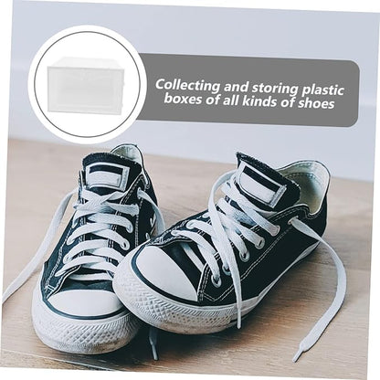 PRETYZOOM 2pcs Heavy Duty Plastic Shoe Box Storage Containers Drawer Type for Entryway under Bed Organizer