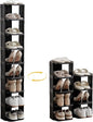 UFORU Vertical Shoe Rack, 9-Tier Plastic Stackable Storage Shelf for Small Closets and Narrow Spaces, Compact Free Standing Shoe Racks for Entryway Bedroom Dormitory
