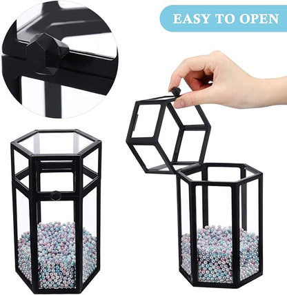 Luxshiny Acrylic Organizers Pencil Holder Makeup Brush Holder Vintage Brush Holder Makeup Brush Storage Box With Lid And Colorful Pearls Makeup Brush Holder Aesthetic