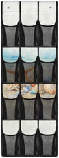 Versatile 12-Pocket Behind The Door Hanging Organizer, Made of Oxford Cloth, Waterproof Foldable and Perfect for Bathroom Bedroom Closet Storage, Beach Starfish Seashell Print