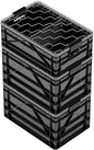 SIDIO CRATE Starter Pack - Two Full Size and One Half Size SidioCrate, Stackable Outdoor Organizer Storage Bins with Clear Lid and Dividers - Black