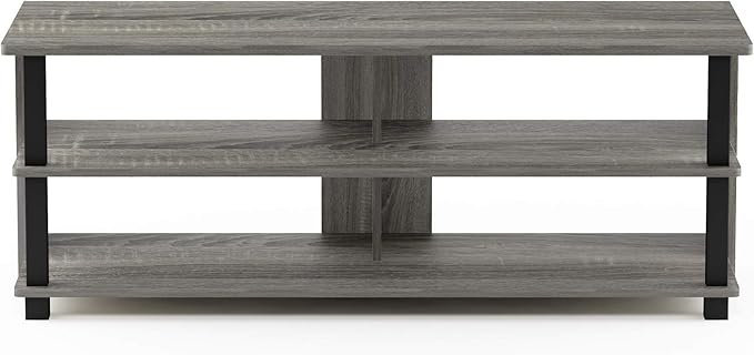 Furinno Turn-N-Tube Shoe Rack, 3-Tier Shoe Organizer, Compact Shoe Storage with Open Shelves, 15.5 x 41.1 x 15.8, Easy Assembly, for Closet Entryway, Office, Garage, French Oak/Black