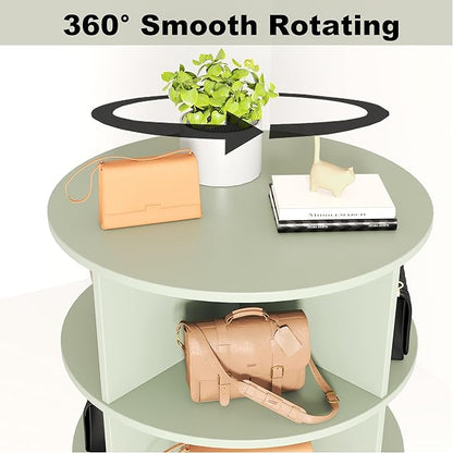 Rotating Shoe Rack, 6-Tiers Storage Shoe Rack Tower, Free Standing 360°Shoe Storage Organizer for Entryway Living Room Hallway (Green, 6-Tiers)