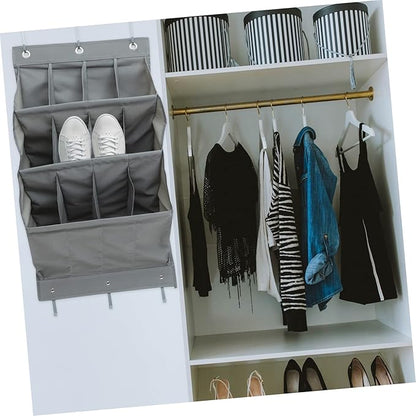 IMIKEYA Multi Layer Over Door Hanging Storage Bag with Pouches Large Capacity Wall Mounted Organizer for Shoes Bathroom Kitchen and Craft Supplies Tear Resistant Gray Home Storage Pouch