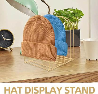 ABOOFAN 2 Pack Hat Rack Stand – Space-Saving Iron Hat Organizer for Knit Beanie Storage & Wool Cap Display – for Closet, Counter, Shelf, Small Apartments