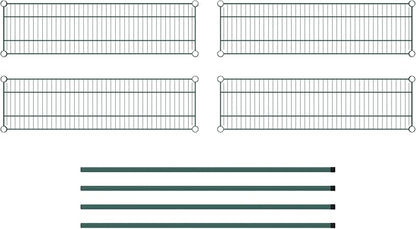 Commercial NSF Listed Green Epoxy Stationary Wire Shelving Kit 12" x 42" x 54", with 4 Shelves Perfect for Warehouse, Walk-in Refrigerator, Freezer, Grocery Store, Restaurant, Dishroom