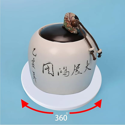 6" Small Lazy Susan Turntable Organizer Revolving Display Base, White Acrylic Ball Bearing Rotating Tray for Spice Rack Table Cake Kitchen Pantry Decorating, 40 lb Load, 360° Smooth Rotation