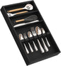 Yofidra Pure Bamboo Silverware Drawer Organizer: 16.5 Inch Large Silverware Utensil Tray Holder, 3-Compartment with 6 Card Slots Kitchen Flatware Organizer Home Essentials, 2024 New Upgrade