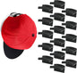 Modern JP Adhesive Hat Hooks for Wall (16-Pack) - Minimalist Hat Rack Design, No Drilling, Strong Hold Hat Hangers - USA Patented, Black