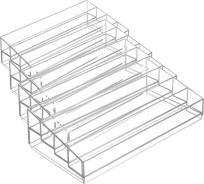 iDesign Tiered Cosmetics & Nail Polish Organizer, The Clarity Collection – 12.75 IN X 6.5IN X 3.75 IN, Clear (Pack of 4)