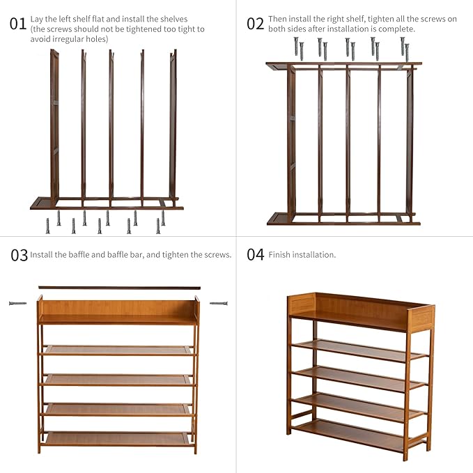 SOBIBO Bamboo Shoe Rack Organizer, 5 Tier Shoe Shelf Storage Organizer, for Entryway, Hallway, and Closet (Nature-39)