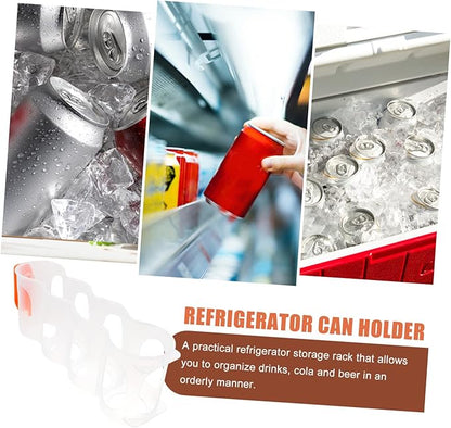 Cabilock Soda Can Organizer Stackable Beverage Storage Bin for Refrigerator Canned Food Dispenser Holder for Kitchen and Bar Orange Space-Saving Design