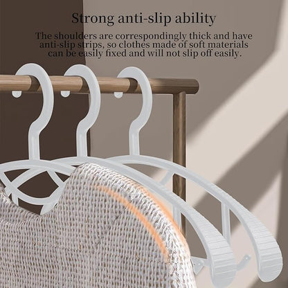 Plastic Clothes Hanger, Extra Thick Plastic Wide Shoulder Adult Slip Resistant Standard Clothing Hanger Ideal for Everyday Use Grey 10 Pack 1.1inch Width