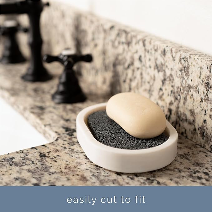 S&T INC. Bar Soap Holder for Kitchen, Bathroom, and Soap Dish, 4 Pack, Dark Grey, 2.9 inches by 4.4 inches