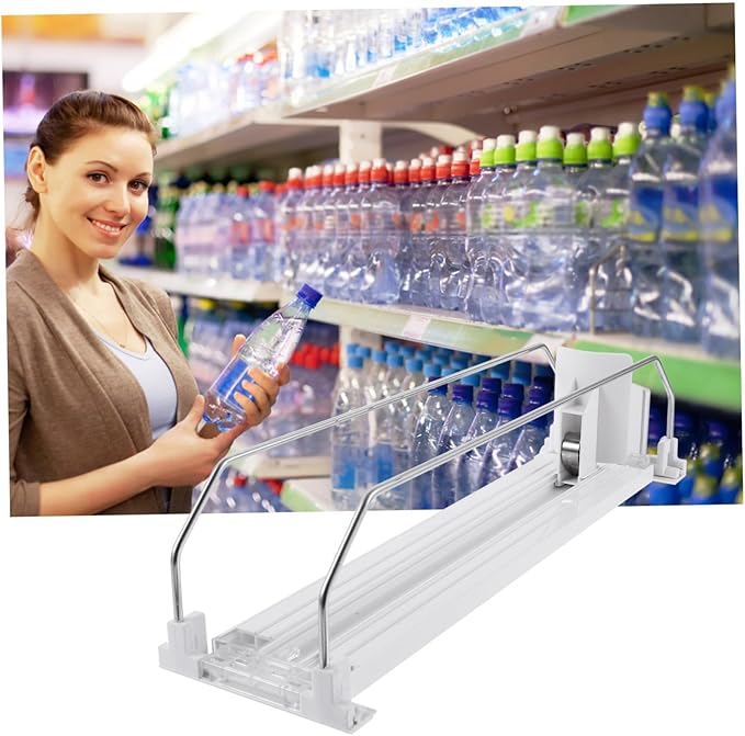 Cabilock Beverage Can Dispenser Fridge Soda Can Organizer Plastic Drink Pusher Supermarket Shelf Pusher Easy Install