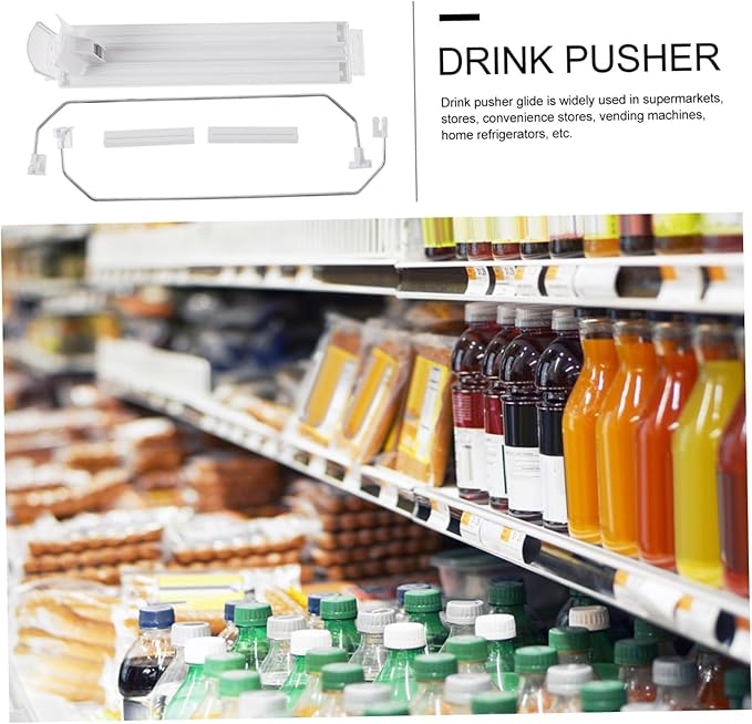 Cabilock Beverage Can Dispenser Fridge Soda Can Organizer Plastic Drink Pusher Supermarket Shelf Pusher Easy Install
