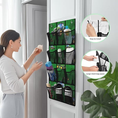 Generic Green Pickup Over the Door Pantry Organizer Reusable Over The Door Storage Organizer for Clothes Easy to Hang Behind The Door Making The Area Tidy and Orderly