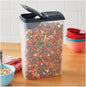 Small Cereal Dispenser, Clear Plastic, Gray Lid, 16-Cups (1 Each) 7.25" x 4" x 11.25"