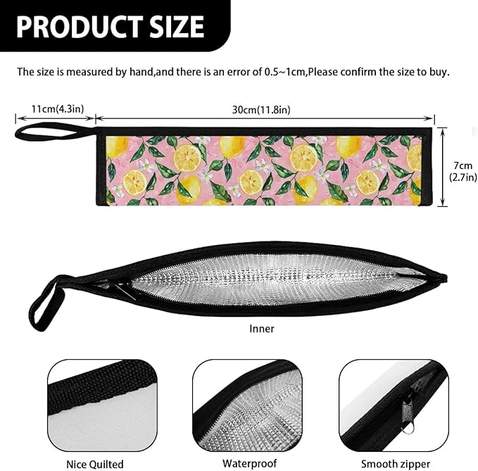 COEQINE Kitchen Utensil Holder Lemon Boho Floral Chopstick Case Fork Spoon Knife Organizer Drawer Storage Case for Flatware Lightweihgt leafproof Portable Travel Accessories
