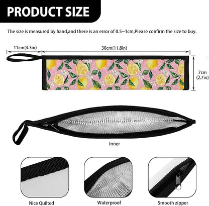 COEQINE Kitchen Utensil Holder Lemon Boho Floral Chopstick Case Fork Spoon Knife Organizer Drawer Storage Case for Flatware Lightweihgt leafproof Portable Travel Accessories