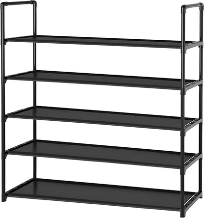 Large Capacity Space-Saving Shoe Rack, 5-Tier Detachable Shoe Storage Organizer Holds 20-25 Pairs, Waterproof Non Woven Fabric Corner Rack for Entryway, Closet, Hallway, Garage