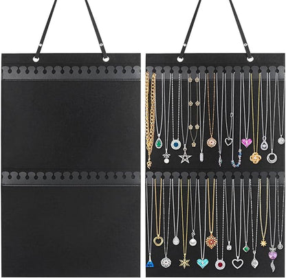 Caffox Hanging Necklaces Holder, Large Jewelry Organizer for Necklaces, Bracelets, and Ankles, Necklaces Display Storage Hanger for Wall, Closet and Door