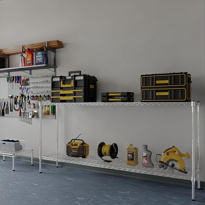 14" Deep x 72" Wide x 34" Height Wire Shelving Kit | 2-Tier | NSF Commercial Storage Rack Unit