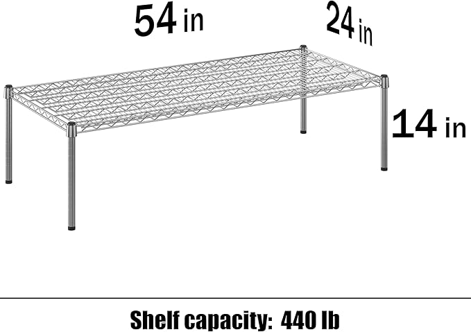 24" Deep x 54" Wide x 14" Height Wire Shelving Kit | 1-Tier | NSF Commercial Storage Rack Unit