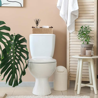 Boao 3 Pcs Boho Storage Wicker Baskets Handmade Woven Decorative Paper Rope Baskets for Organizing with Handle Countertop Toilet Paper Storage Container for Toilet Tank Top(Camel,Rectangle)