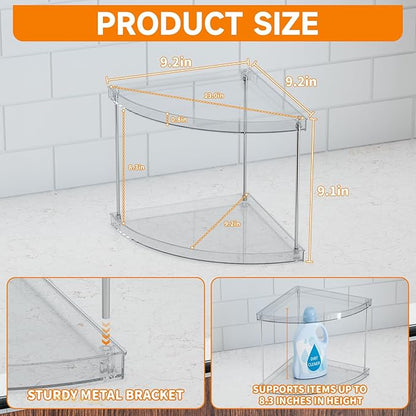 Yieach 2 Tier Corner Bathroom Counter Organizer,Clear Bathroom Organizers and Storage,Acrylic Bathroom Counter Shelf and Perfume Holder for Skin Care,Makeup,Toiletry Products and Perfume Organizer