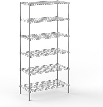 21" Deep x 42" Wide x 86" Height Wire Shelving Kit | 6-Tier | NSF Commercial Storage Rack Unit