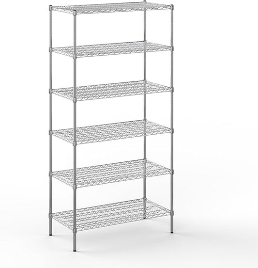 21" Deep x 42" Wide x 86" Height Wire Shelving Kit | 6-Tier | NSF Commercial Storage Rack Unit