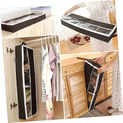 1Pc Shoe Storage Case Compact Non Woven Folding Organizer Box with Visible Window for Home Dust and Moisture Protection for Various Shoe Types