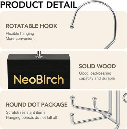 2 Pack Premium Tie and Belt Rack Hanger for Men for Closet Organizers and Storage Space Saving with 360° Rotating Hooks Anti-Slip Clips for Scarves,Hat,Baseball Caps,Tank Tops Bras (L-Shaped Hook)