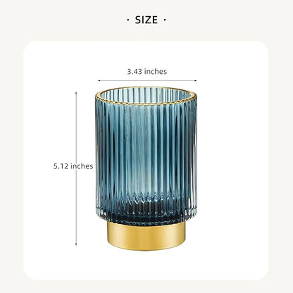 Makeup Brush Holder Organizer,Toothbrush Holders,Desk Pen Pencil Holder,Multifunctional Vintage Glass Brush Cup(A3-24-US)