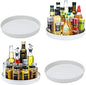 Amolliar Lazy Susan Organizer, Tray for Household Purpose, Metal Rotating Turntable for Cabinet, Kitchen, Fridge, Pantry Storage, Vanity, Spice Rack Condiment, Under Sink Organizer, White 10" 4 Pack