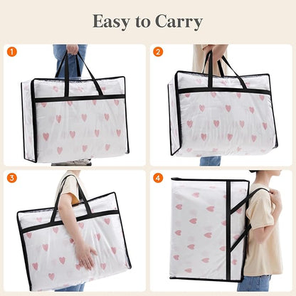 Lifewit 8 Pack Clear Clothes Storage Bags, 75L Plastic Blanket Storage Bag, Vinyl Foldable Moving Bags with Zipper, Closet Organizers and Storage Containers for Bedding, Duvet, Comforter