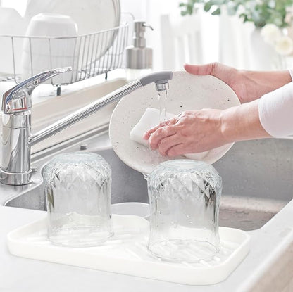 Yasmen Silicone Bathroom Soap Dishes, Sink Sponge Holder for Kitchen, Rubber Soap Dish with Drain, Shower Soap Sponge Tray, Sink or Counter Organizer, for Bar Soap, Bottle, Dish Soap Dispenser-White