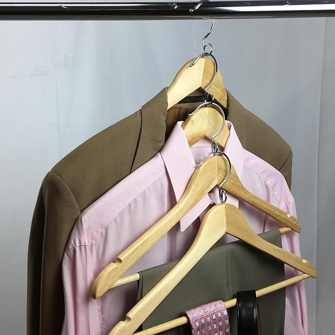 Proman Products - Kascade Hangers, Space Saving Hangers, Customize Your Closet Organization (Walnut, 50-Pack)